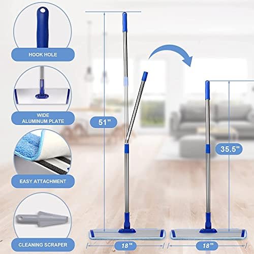 18" Professional Microfiber Mop Floor Cleaning mop, Flat Mop - Image 3