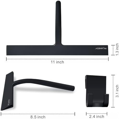 Silicone Rubber Blade & Hook Shower Window Squeegee 11" in Width Silicone Car - Image 2
