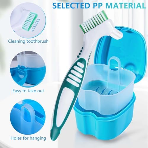 KISEER 2 Pack Denture Bath Case Cup Box Holder Storage Container - Image 3