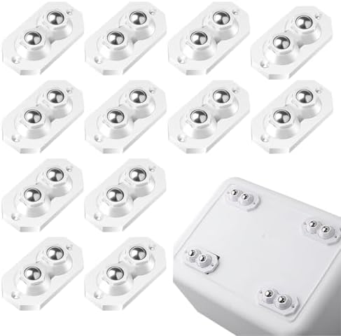 12 Pcs Self Adhesive Caster Wheels Stainless Steel 360° Swivel Low-Profile by YSKmanhuo