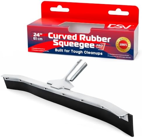 DSV Standard Curved Floor Squeegee 24’’, Rubber Blade Garage Squeegee, Taper by DSVStandard