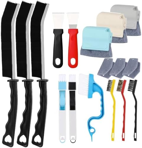 17Pcs Window Track Cleaner Door Tracks Groove Crevice Cleaning Brushes Tools by Tecbeauty