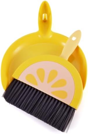 1 Set Small Broom Brush & Dustpan Set Table Cleaning Lemon - Image 6