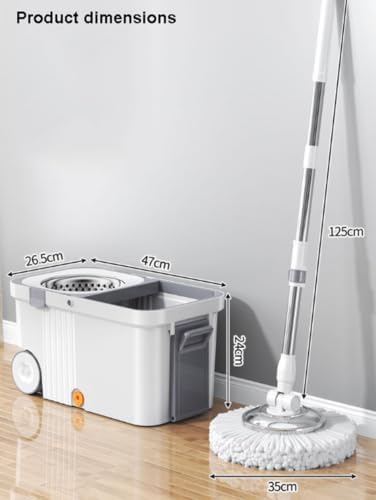 Kitchen 360 Spin Mop with Detachable Bucket, 6 Microfiber Mop Pads - Image 2