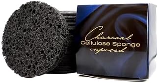 Facial cleansing sponge, 50-Count Bamboo Charcoal-Infused Compressed Cellulose by Unknown
