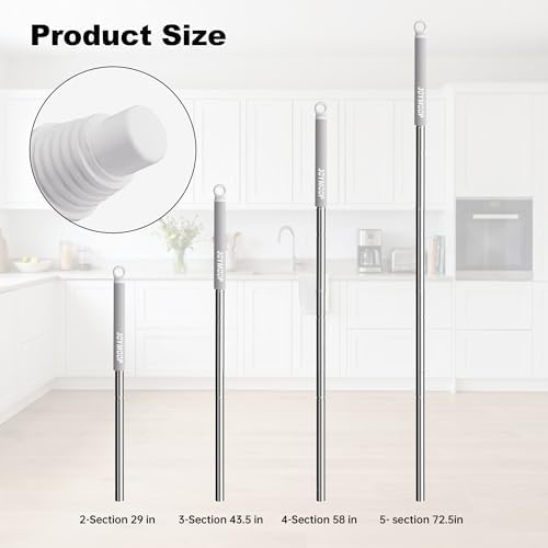 JOYMOOP Replacing Mop Handle, Replacing Flat Mop, Stainless Steel Mop Handle - Image 2