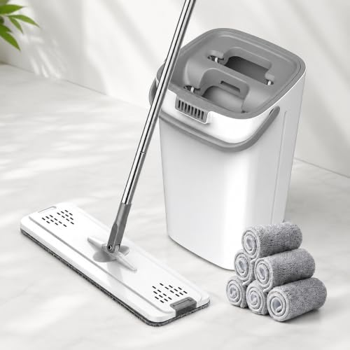 Self-Clean Flat Mop and Bucket Set by Unknown