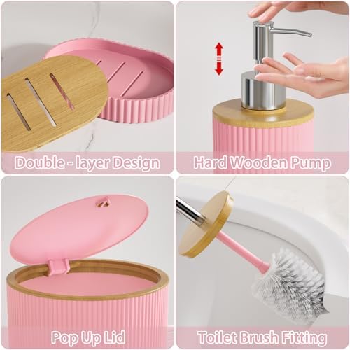 Pink Bathroom Accessories Set - Image 3