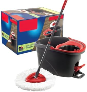 Spin Mop and Bucket Set with Foot Pedal, Microfiber, Adjustable Handle by Unknown