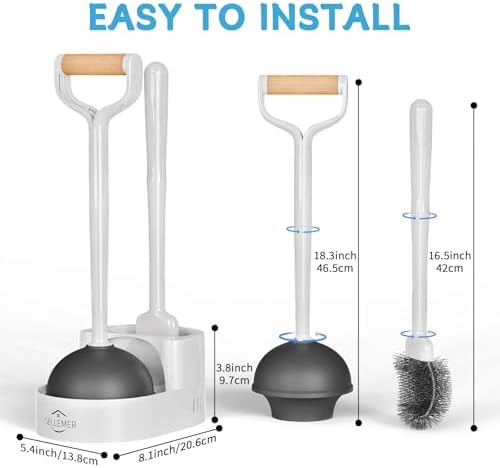 Sellemer Toilet Brush and Plunger Set, Curved Head - Image 5