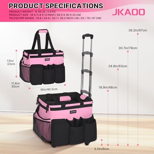 JKAOO Large Rolling Cleaning Caddy Bag - Image 2