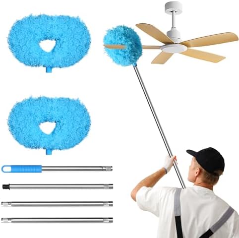 Ceiling Fan Cleaner Duster, Adjustable Microfiber Duster, 2 Dusters Blue by Storystore