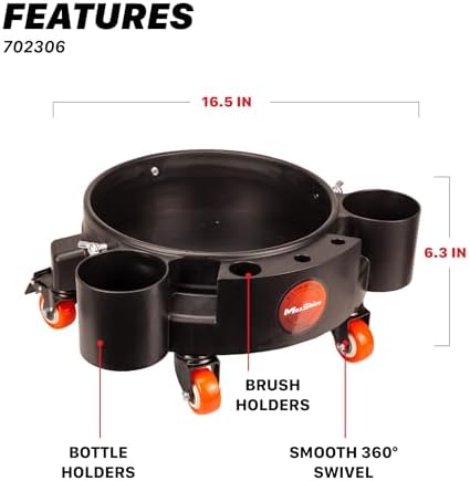 Maxshine Universal Rolling Bucket Dolly – Heavy-Duty, 5 Wheels - Image 2