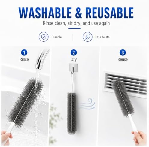 Bendable Microfiber Head, Reusable Dust Remover Fan Cleaning Brush - Image 6