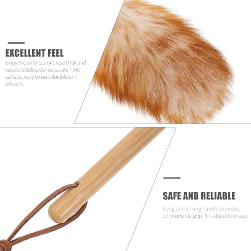 Household Wool Duster with Wooden Handle, Soft Static-Free Dusting Tool - Image 6