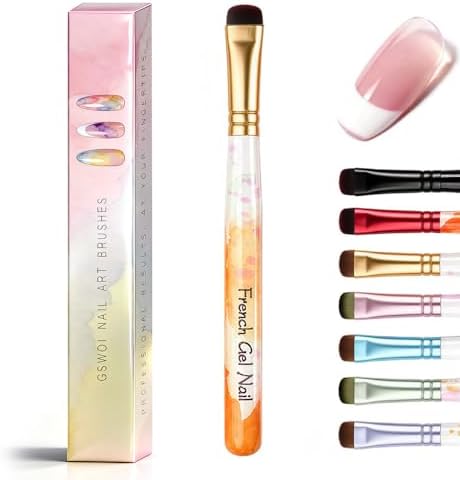 Nail Brush for Gel Polish, French Tip & Clean Up Brush by GSWOI