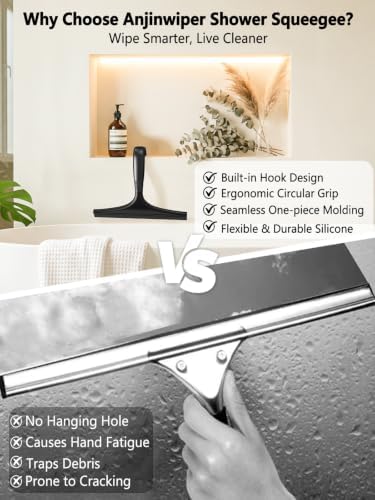 Shower Squeegee for Shower Glass Doors, 10 Inch - Image 5