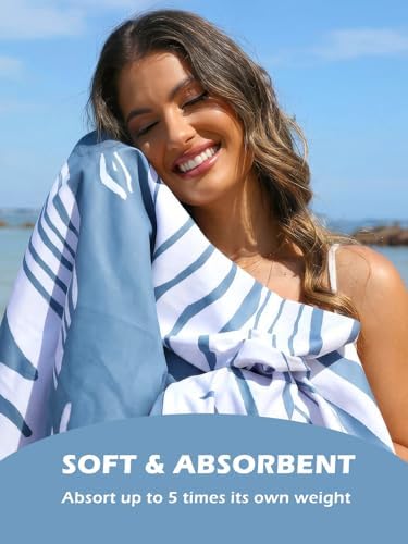 Eunzel 2 Pack Microfiber Beach Towel, Quick Dry Travel Towel Large Sand Free - Image 6