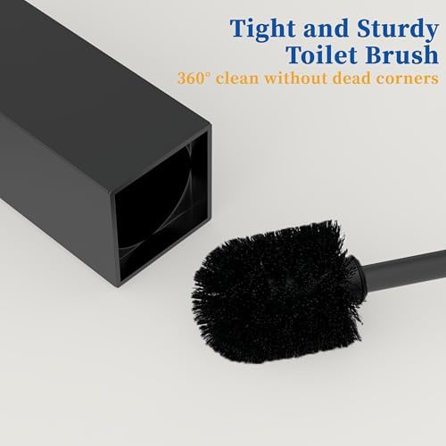 RUACQ Toilet Brush and Holder Set, Matte Black, 2 Pack - Image 6