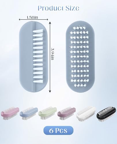 6 PCS Nail Brush for Cleaning Fingernails, Deep Cleaning Double-sided - Image 6