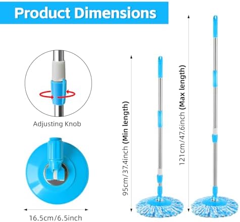 Spin Mop Replacement Handle 360 Degree Spin Mop Pole Handle Replacement - Image 2