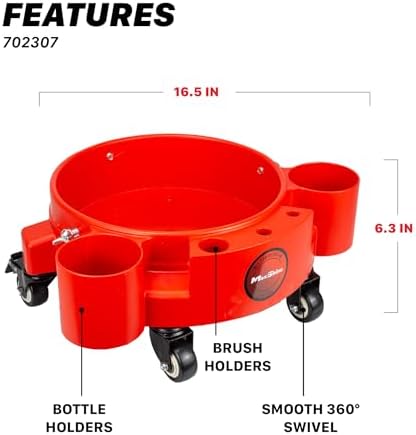 Maxshine Universal Rolling Bucket Dolly – Heavy-Duty, 5 Wheels - Image 2