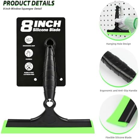 EHDIS 2PCS Flexible 8-Inch Silicone Squeegee Window Tint Tool Auto Water Blade - Image 3