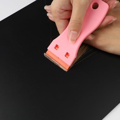 Plastic Razor Scraper with 10pcs Double Edged Plastic Blades Hair Extension Tool - Image 5