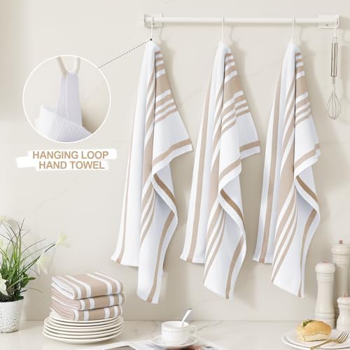 Homaxy Premium Cotton Stripe Kitchen Towels 6 Pack - Image 3