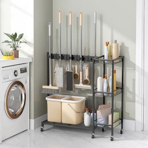 2 in 1 Metal Cleaning Carts on Wheels by Unknown
