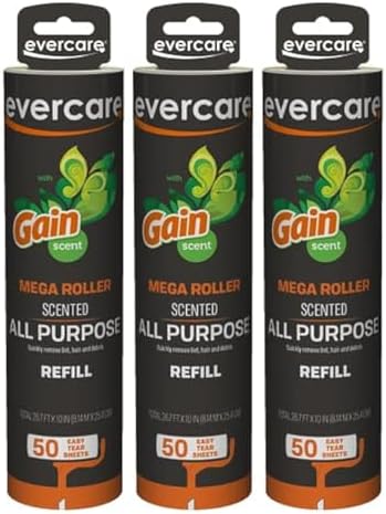 Evercare Pack of 3 Gain Scented All-Purpose Mega Lint Roller Refill Rolls by Evercare