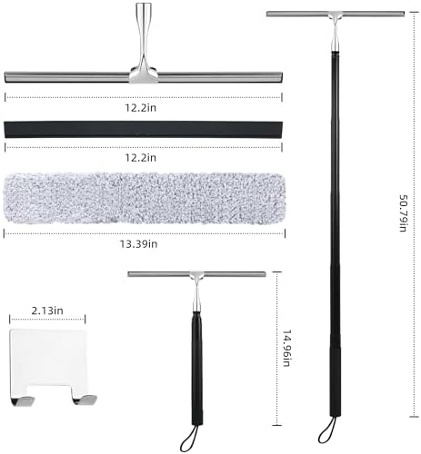 Toncoke 2 in 1 Window Squeegee, Shower Squeegee Window Cleaning Kit - Image 2