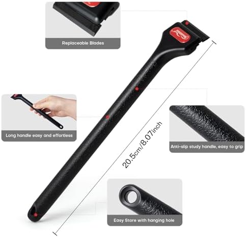 NEWISHTOOL 2 Pcs Long Handle Plastic Razor Blade Scraper and 100 PCS Blades - Image 3