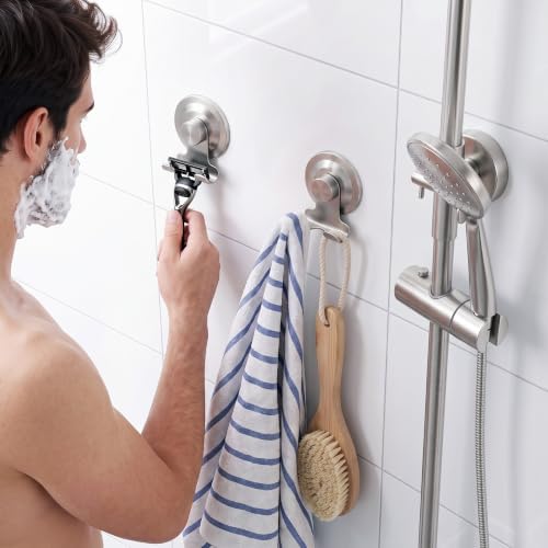 Taozun 2 Pack Razor Holder for Shower, Suction Cup Hooks for Towel - Image 6