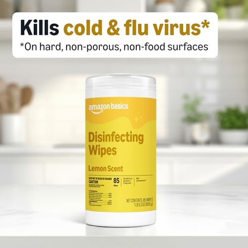 Amazon Basics Disinfecting Wipes, Lemon Scent, - Image 4
