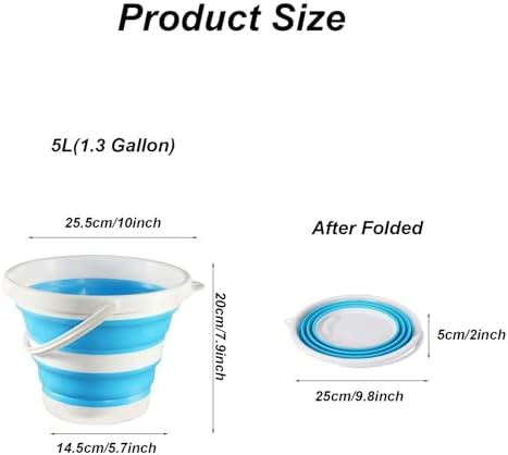 Collapsible Bucket 1.3 Gallon 5L Water Bucket - Image 2