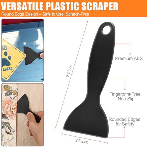 NECAMOCU 4 Pack Razor Blade Scraper, Includes 50 PCS Metal & Plastic Blades - Image 4