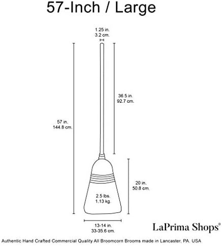LaPrima Shops Authentic Amish Hand Made All Broomcorn Broom - Image 3