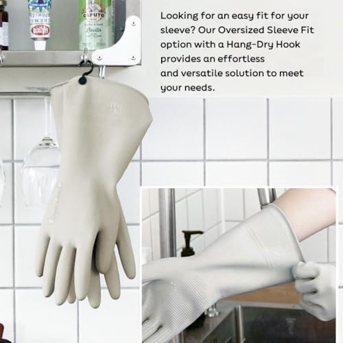Myungjin 2 Pairs Reusable Waterproof Non-Slip Honeycomb Grip Latex Rubber Gloves - Image 5