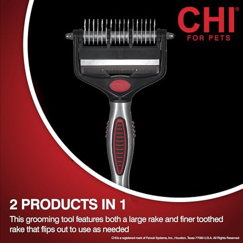 CHI for Dogs 2-in-1 Dematting and Deshedding Rake Tool - Image 2