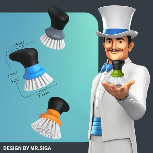 MR.SIGA Dish Scrub Brush, Palm Brush Dish Scrubber - Image 2