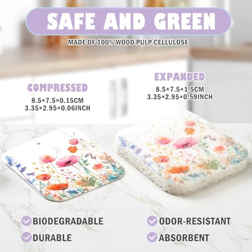 Hahafelt 36 Counts Compressed Cellulose Sponges Bulk Cute Pop up Sponges - Image 2