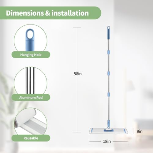 CQT 18" Commercial Flat Microfiber Floor Mop Cleaning System - Image 2