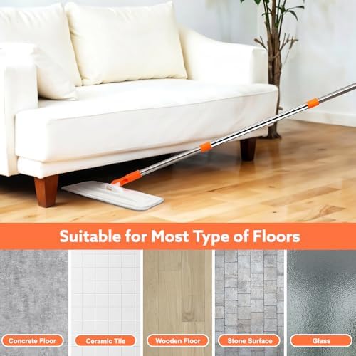 wlich Microfiber Flat Mop, 2 Washable Pads - Image 5