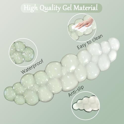 Gel Cloud Wrist Rest for Keyboard and Mouse Gradient Green Clear Keyboard Wrist - Image 5