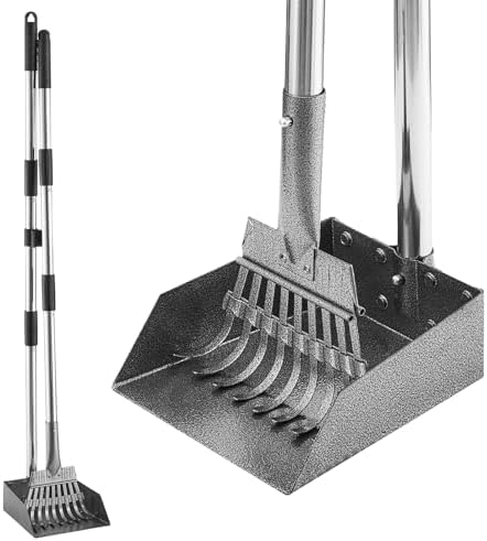 Adjustable Metal Dog Pooper Scooper Tray and Rake Set by HANTOPToolsMakingCoLtd