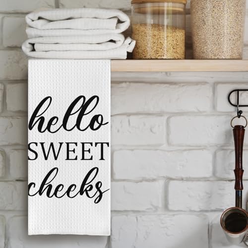 Funny Bathroom Towels with Sayings- Funny Decorative Dish Towel, Hello Sweet - Image 3