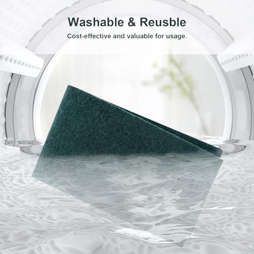 18in Reusable Scrub Mop Pads: 8 Pack Washable and Scrubbing Replacement Pads - Image 6