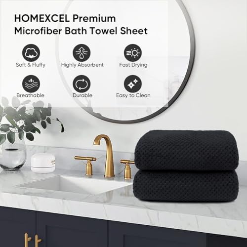 HOMEXCEL Bath Sheets 2PK, 35x70 in, Absorbent&Soft, Extra Large Bath Towel - Image 4