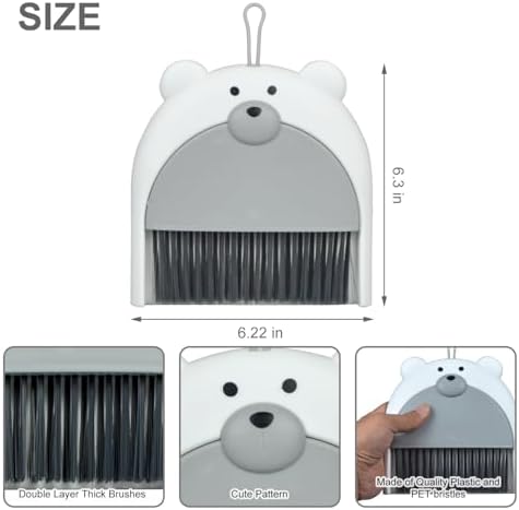 Mini Broom and Dustpan Set 6.2x6.3 Inches Compact Hand Broom - Image 5